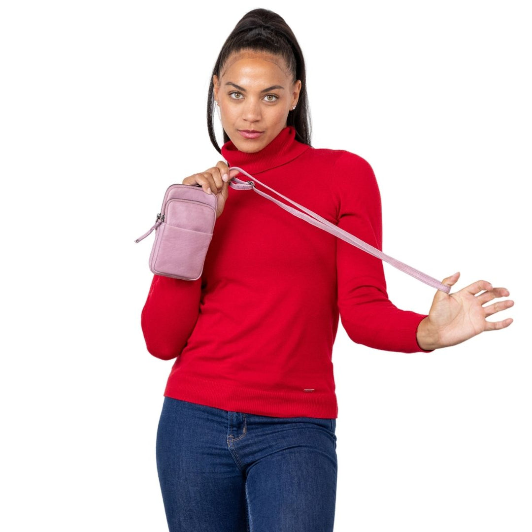 Shay Leather RFID Crossbody by Lady Conceal for Tasers and Pepper Spray