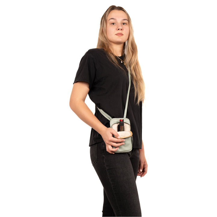 Shay Leather RFID Crossbody by Lady Conceal for Tasers and Pepper Spray