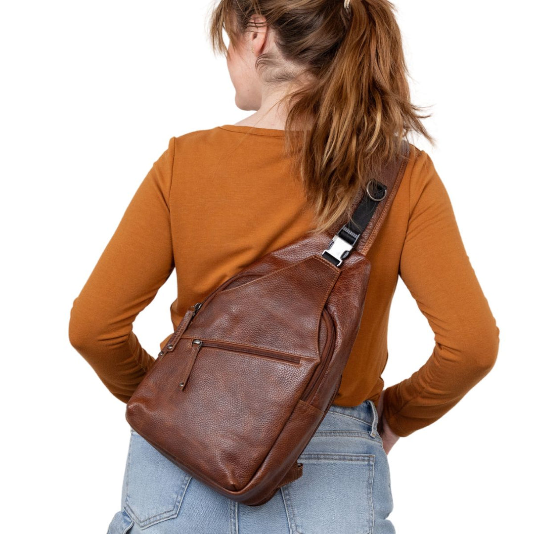 Concealed Carry Unisex Grayson Buffalo Leather Sling by Lady Conceal