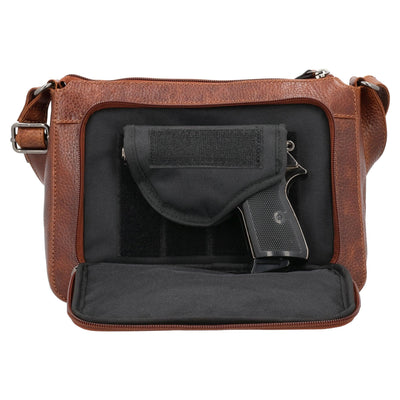 Concealed Carry Leah Buffalo Leather Crossbody w/Wallet by Lady Conceal