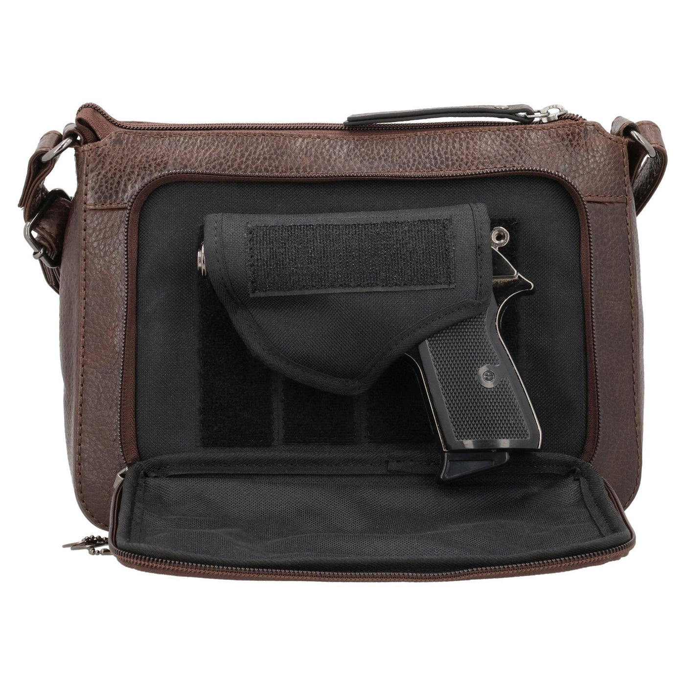 Concealed Carry Leah Buffalo Leather Crossbody w/Wallet by Lady Conceal