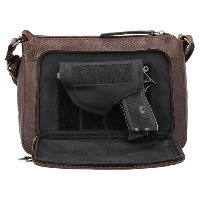 Concealed Carry Leah Buffalo Leather Crossbody w/Wallet by Lady Conceal