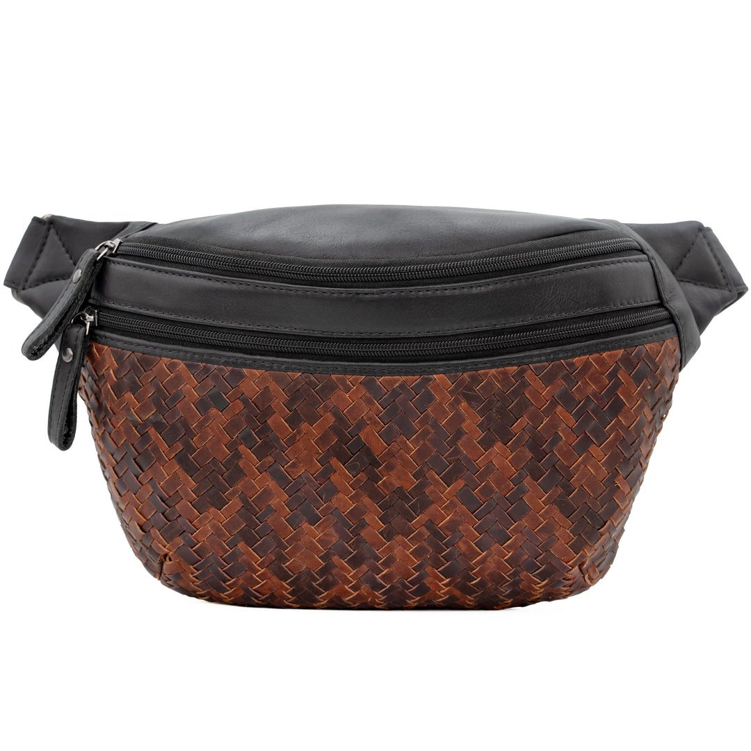 Concealed Carry Haisley Woven Magnetic Leather Sling by Lady Conceal