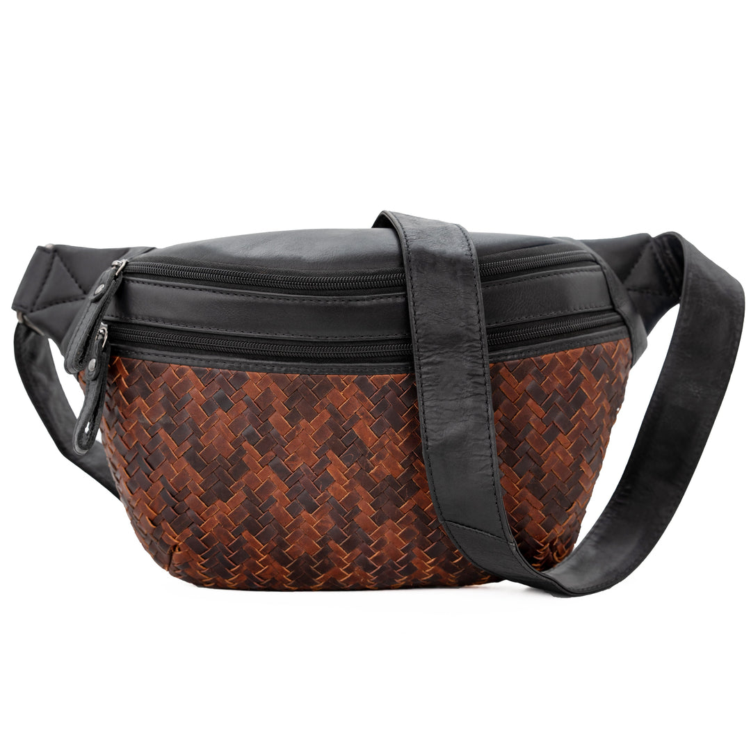 Concealed Carry Haisley Woven Magnetic Leather Sling by Lady Conceal