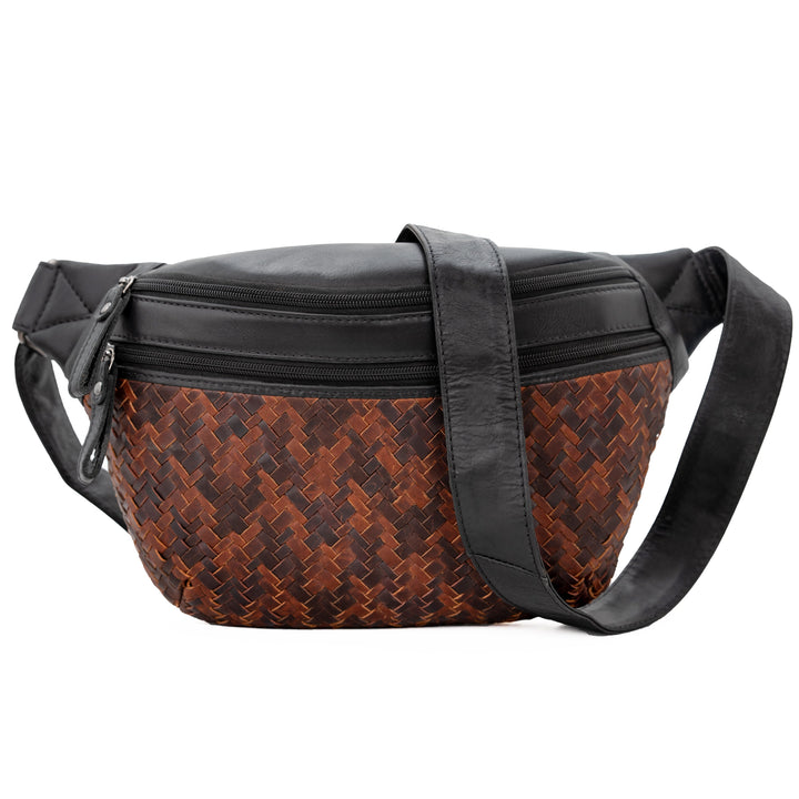 Concealed Carry Haisley Woven Magnetic Leather Sling by Lady Conceal