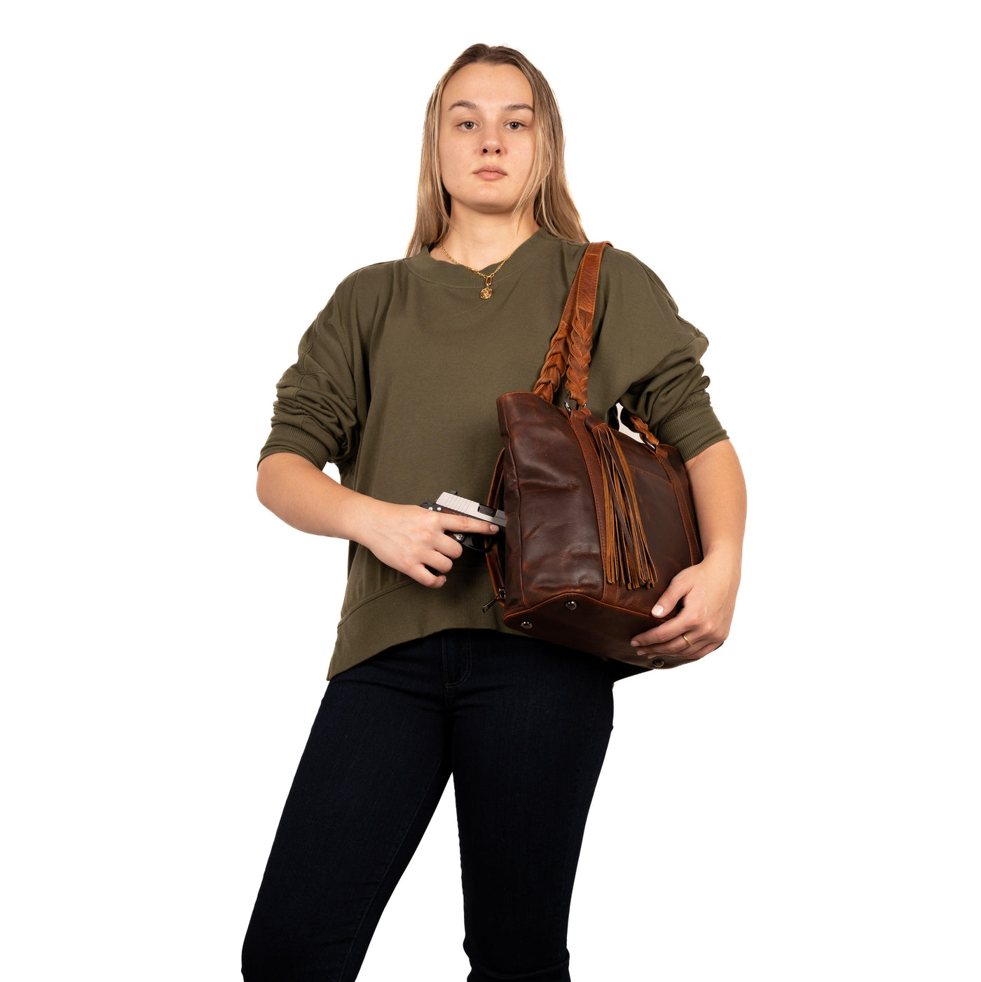 Concealed Carry Bella Leather Tote by Lady Conceal