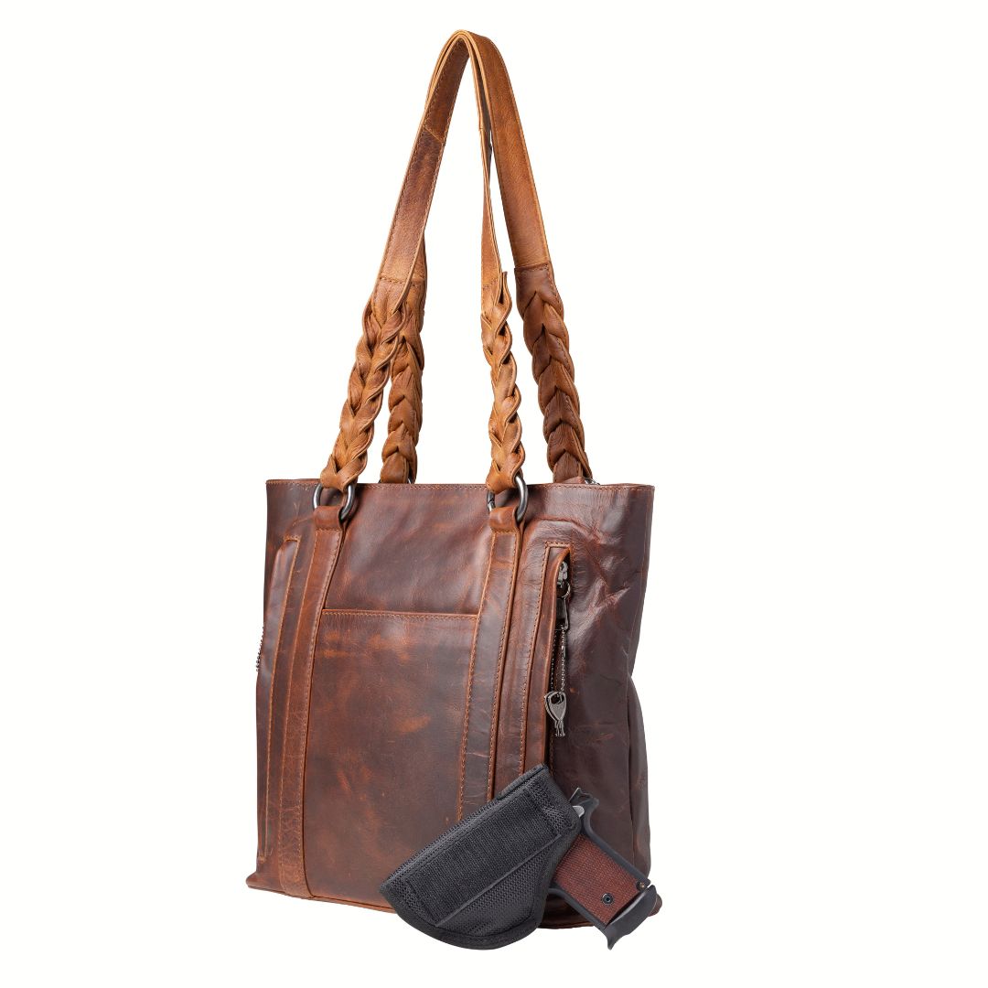Concealed Carry Bella Leather Tote by Lady Conceal