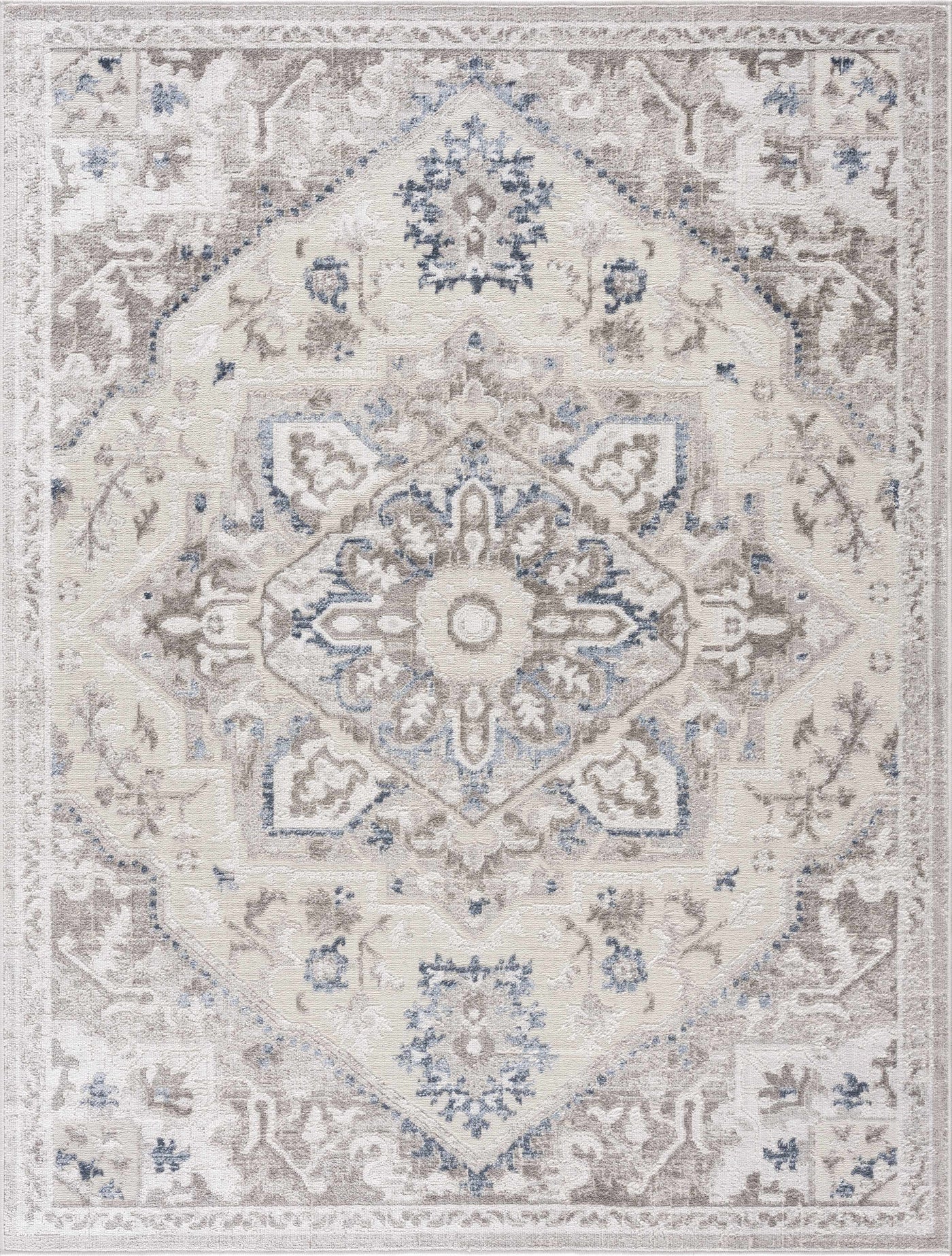 Bakir Blue Hues Gray Medallion Area Rug - Limited Edition