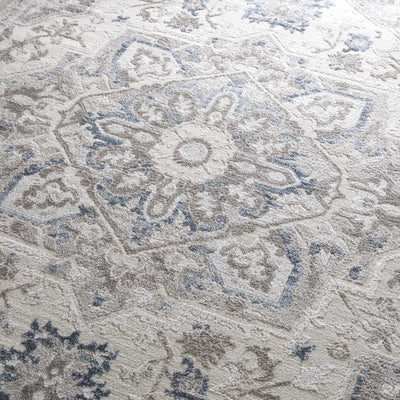 Bakir Blue Hues Gray Medallion Area Rug - Limited Edition