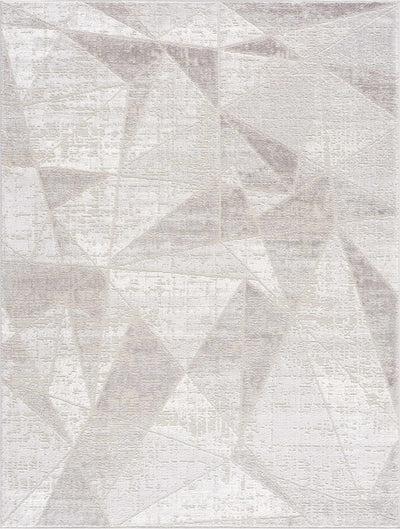 Basia Gray Geometric Modern Rug