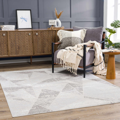 Basia Gray Geometric Modern Rug