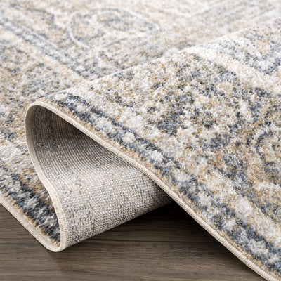 Arias Cream & Blue Washable Area Rug