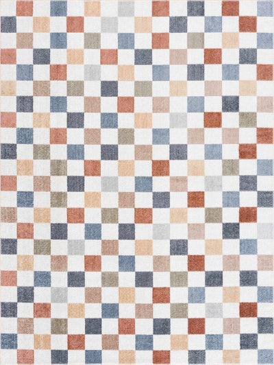 Alie Colorful Checkered Washable Rug