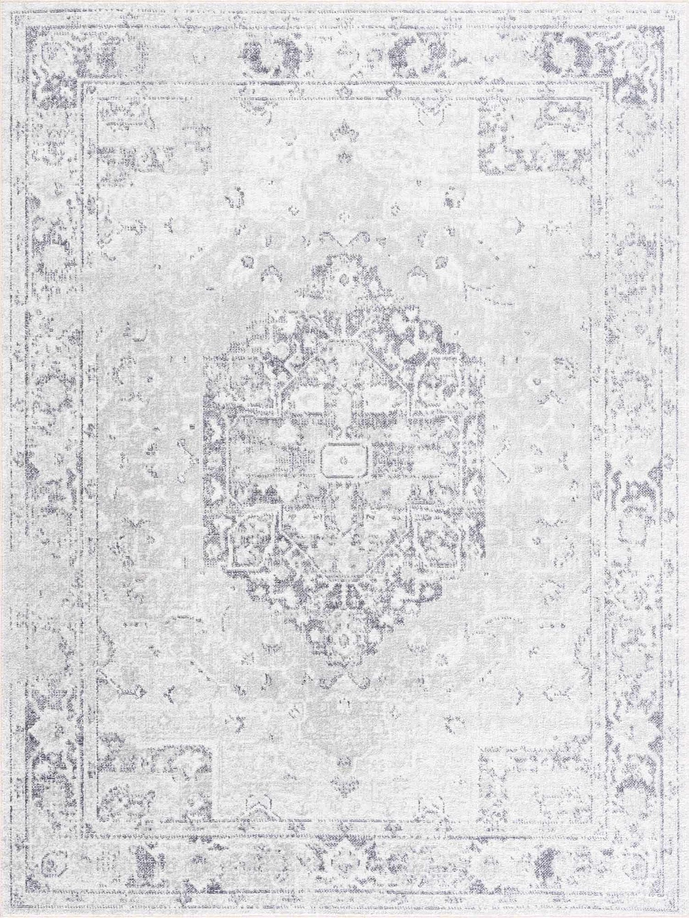 Akram Cream & Antrasit Washable Area Rug