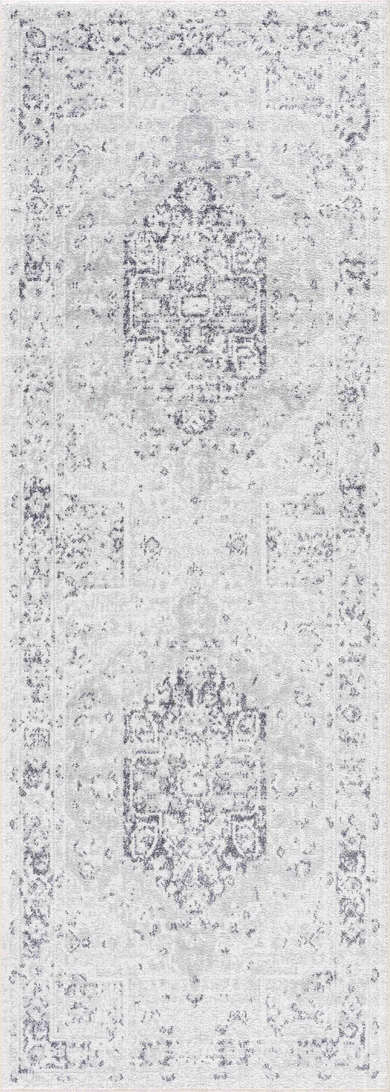 Akram Cream & Antrasit Washable Area Rug