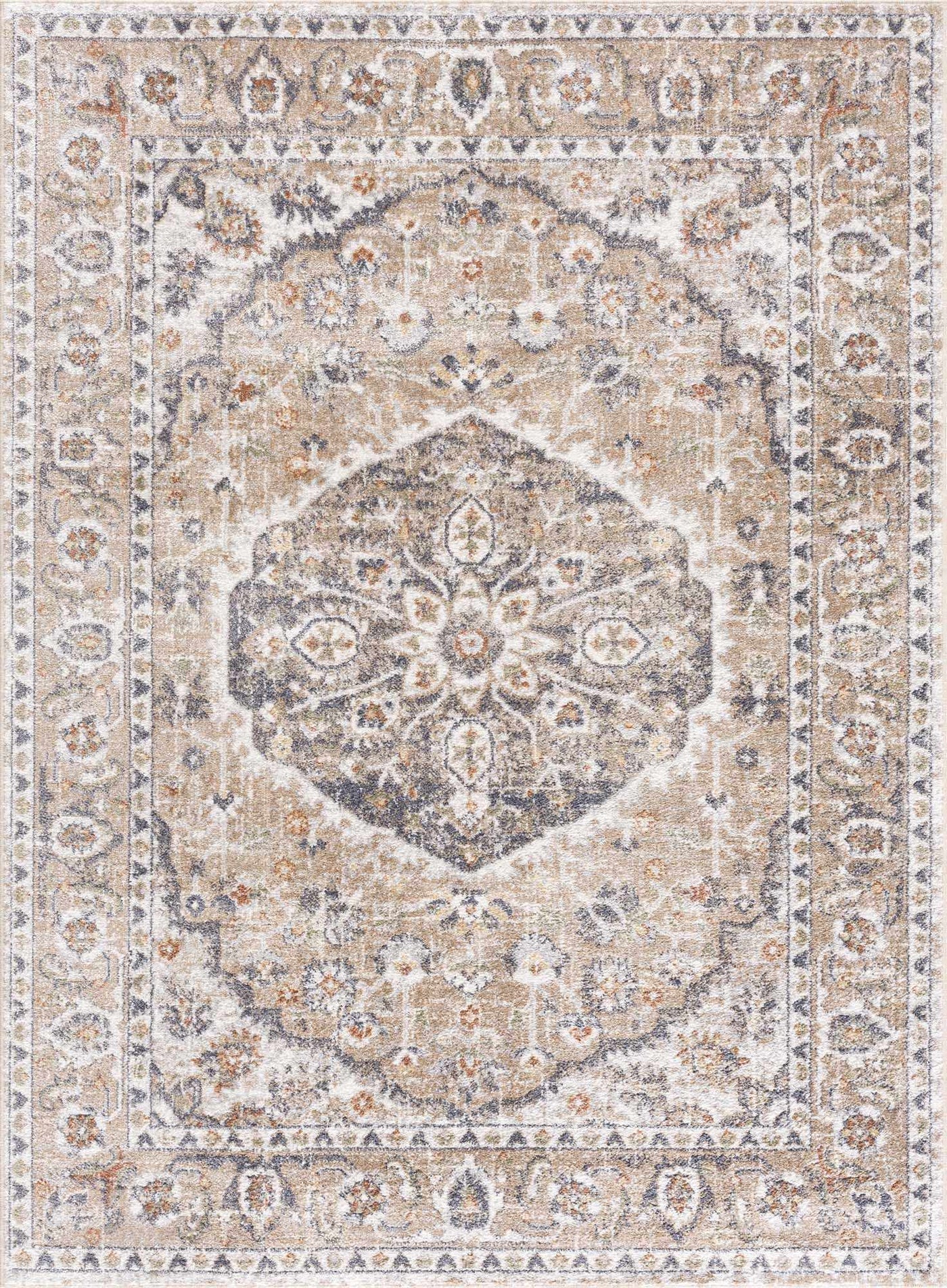 Beige Hiti Washable Area Rug