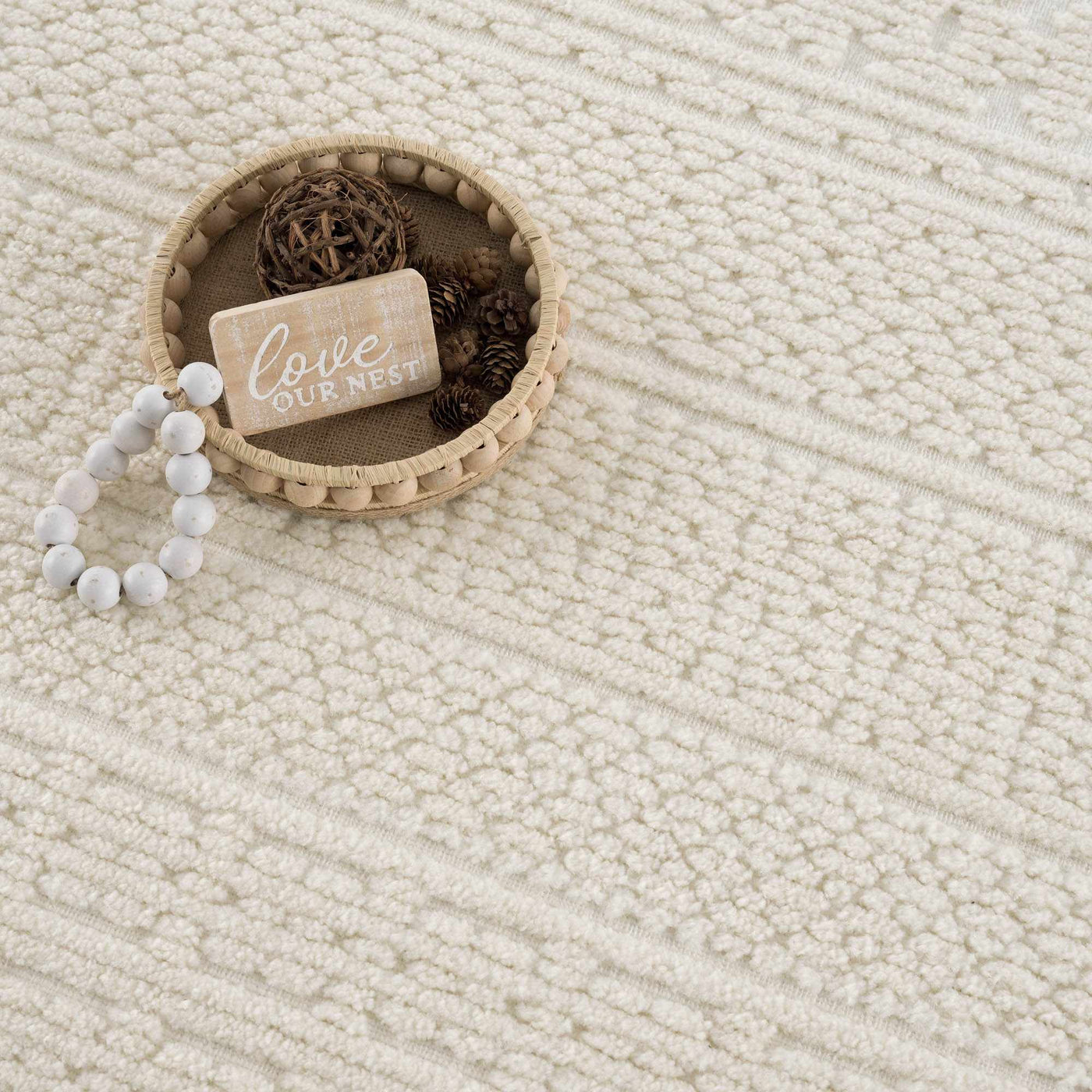 Bahar Cream Washable Area Rug