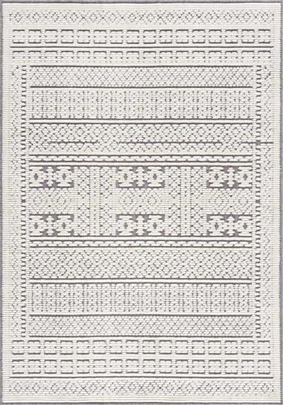 Bahar Cream & Gray Washable Area Rug - Clearance