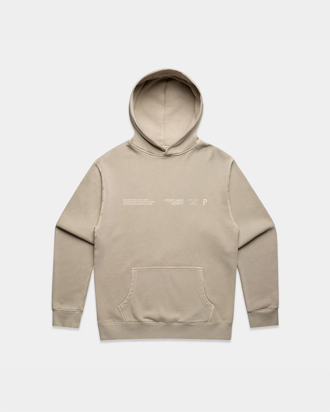 Sueded Slogan Hoodie - Taupe