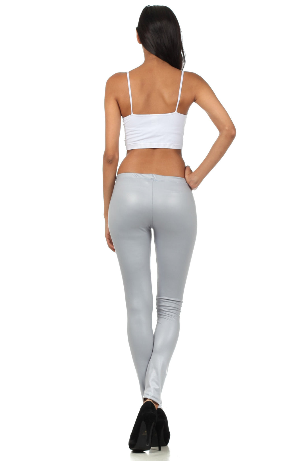 Sakkas Footless Ultra Slim Fit Matte Liquid Wet Look Leggings