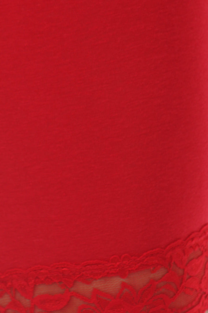 Sakkas Cotton Blend Lace Trim Stretch Bike Shorts - Made in USA