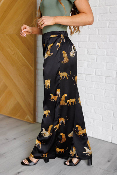 Legendary in Leopard Satin Wide Leg Pants