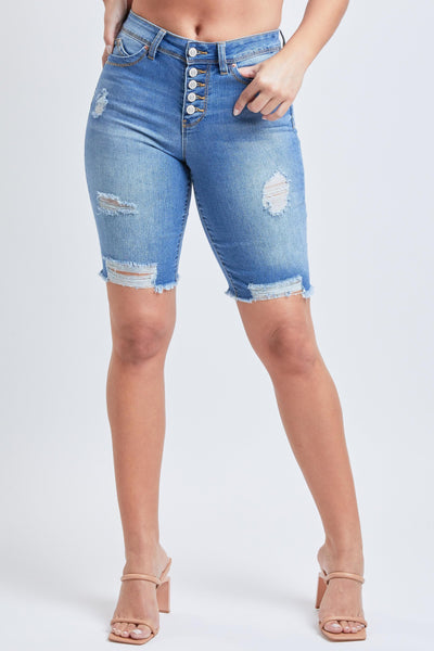 Women's WannaBettaButt Button Fly Bermuda Shorts