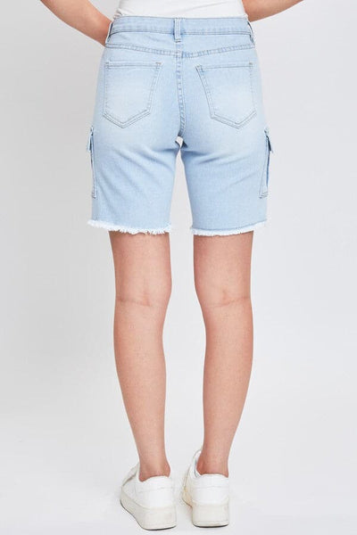 Women's Cargo Bermuda With Frayed Hem