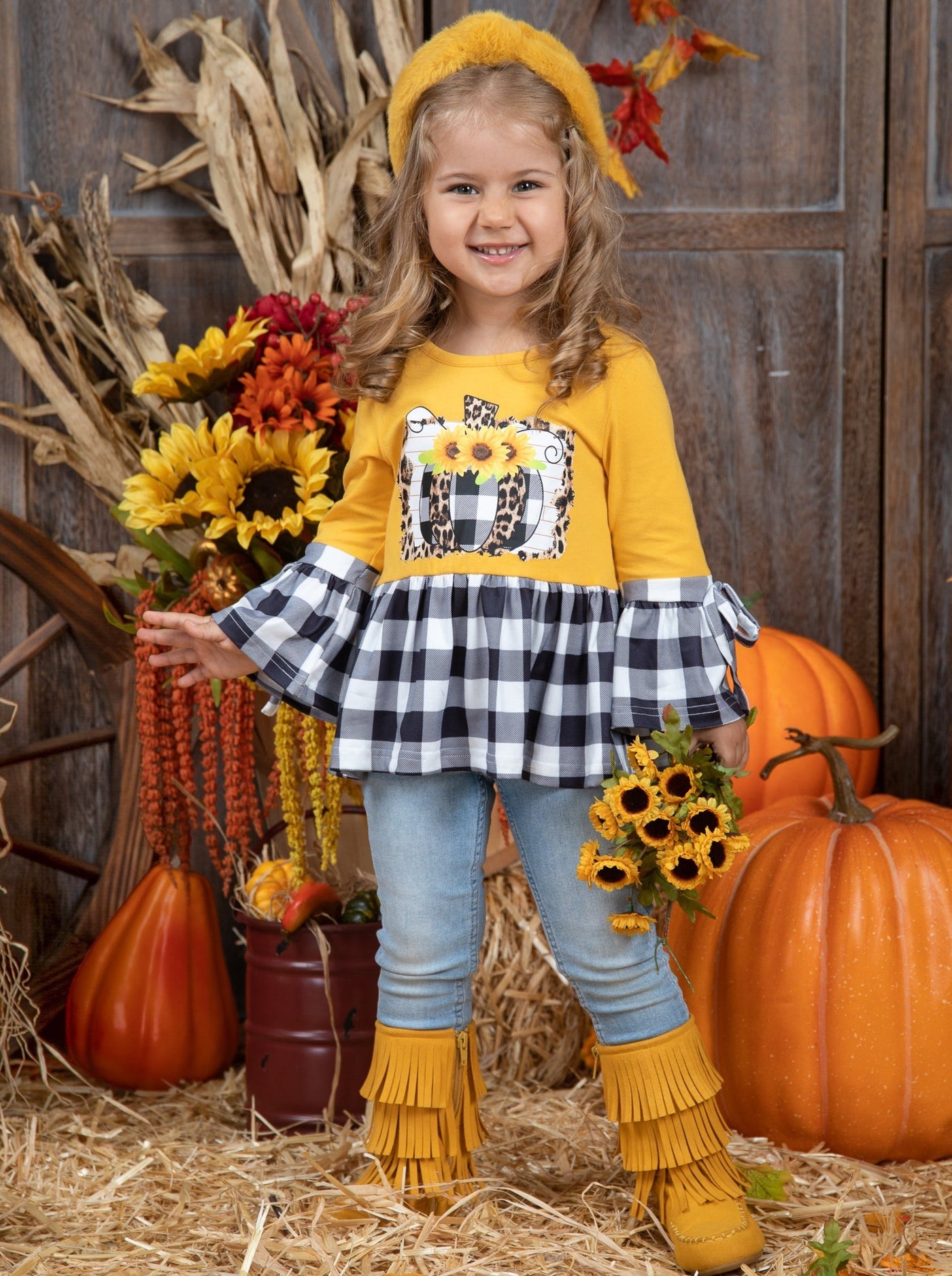 Sunflower Harvest Plaid Tunic