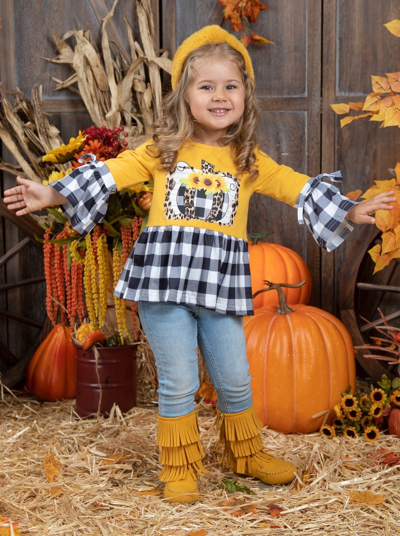 Sunflower Harvest Plaid Tunic