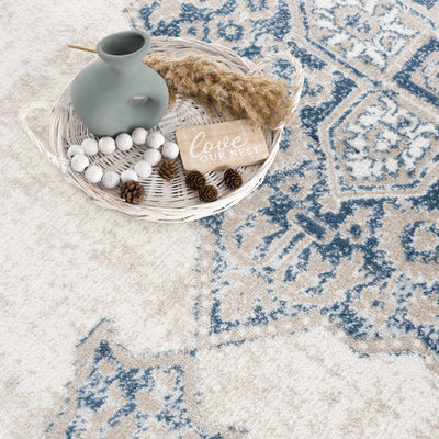 Amir Blue Medallion Area Rug