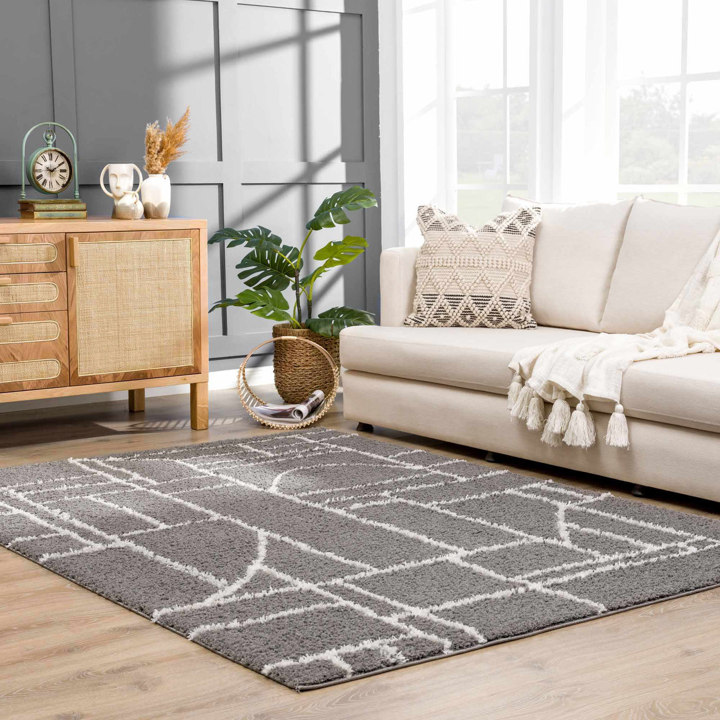 Andia Charcoal Area Rug - Clearance