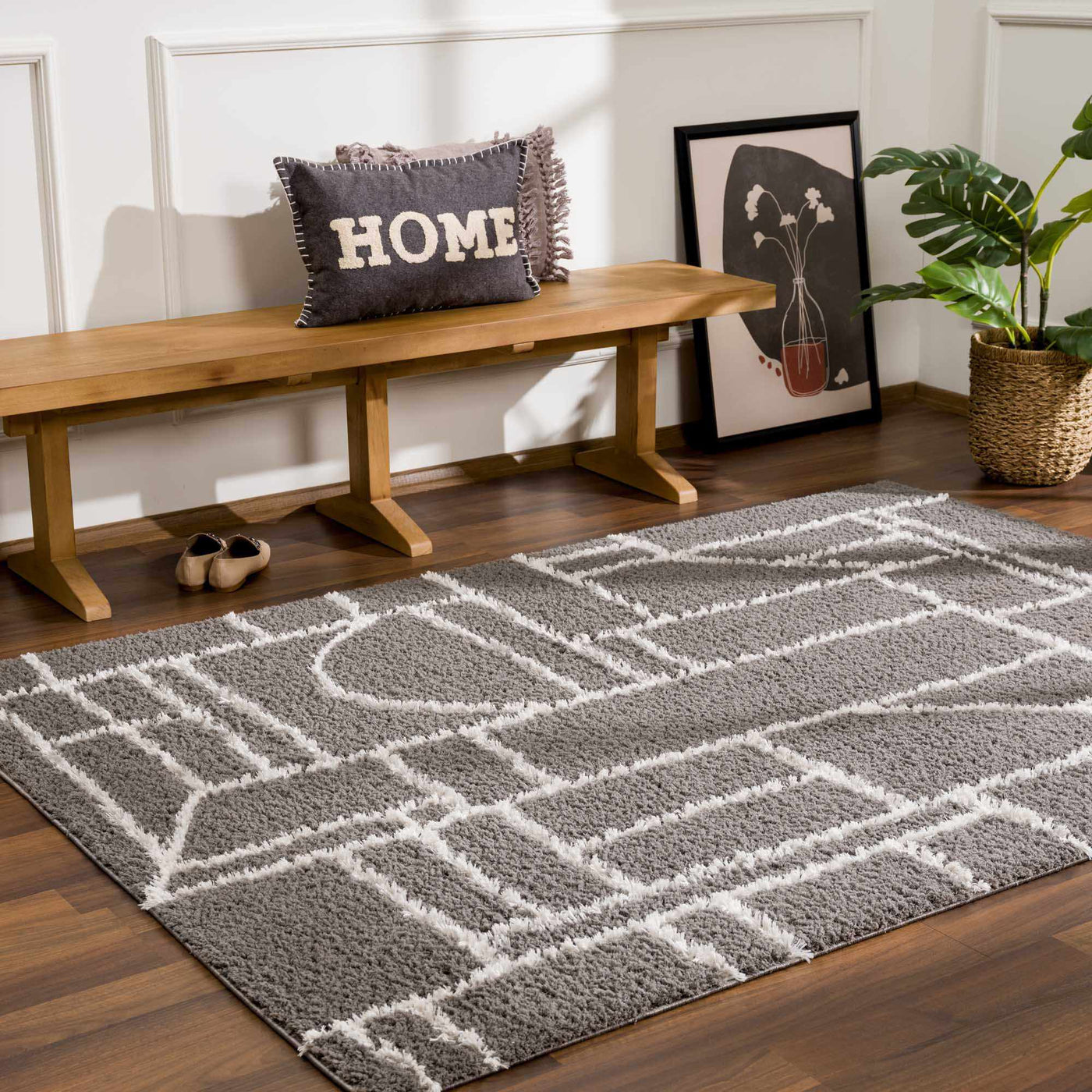 Andia Charcoal Area Rug - Clearance