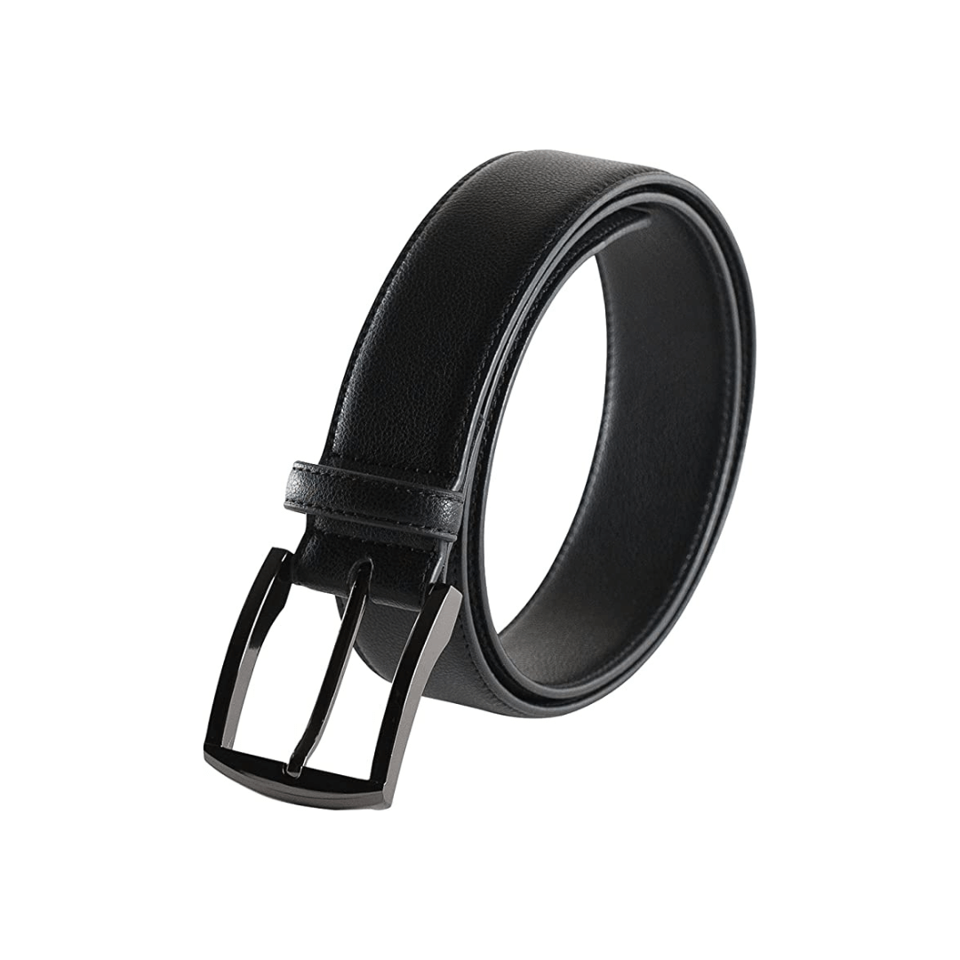 Metallic Black Square 2 Vegan Belt (Sizes Black: 30. Brown: 34-38)