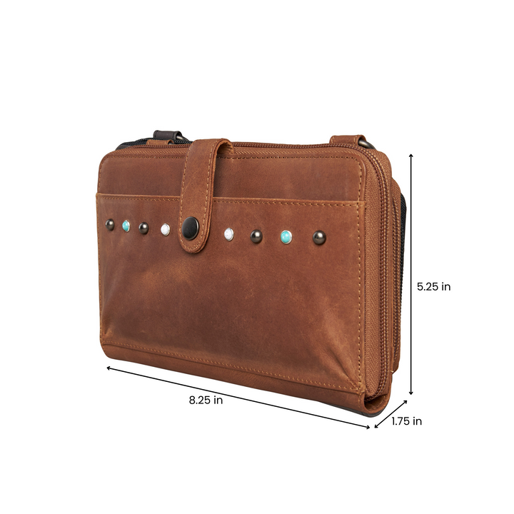 Concealed Carry Millie Leather Crossbody Organizer by Lady Conceal - Small