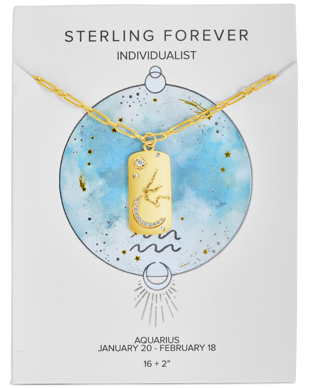 CZ Constellation Dog Tag Pendant Necklace