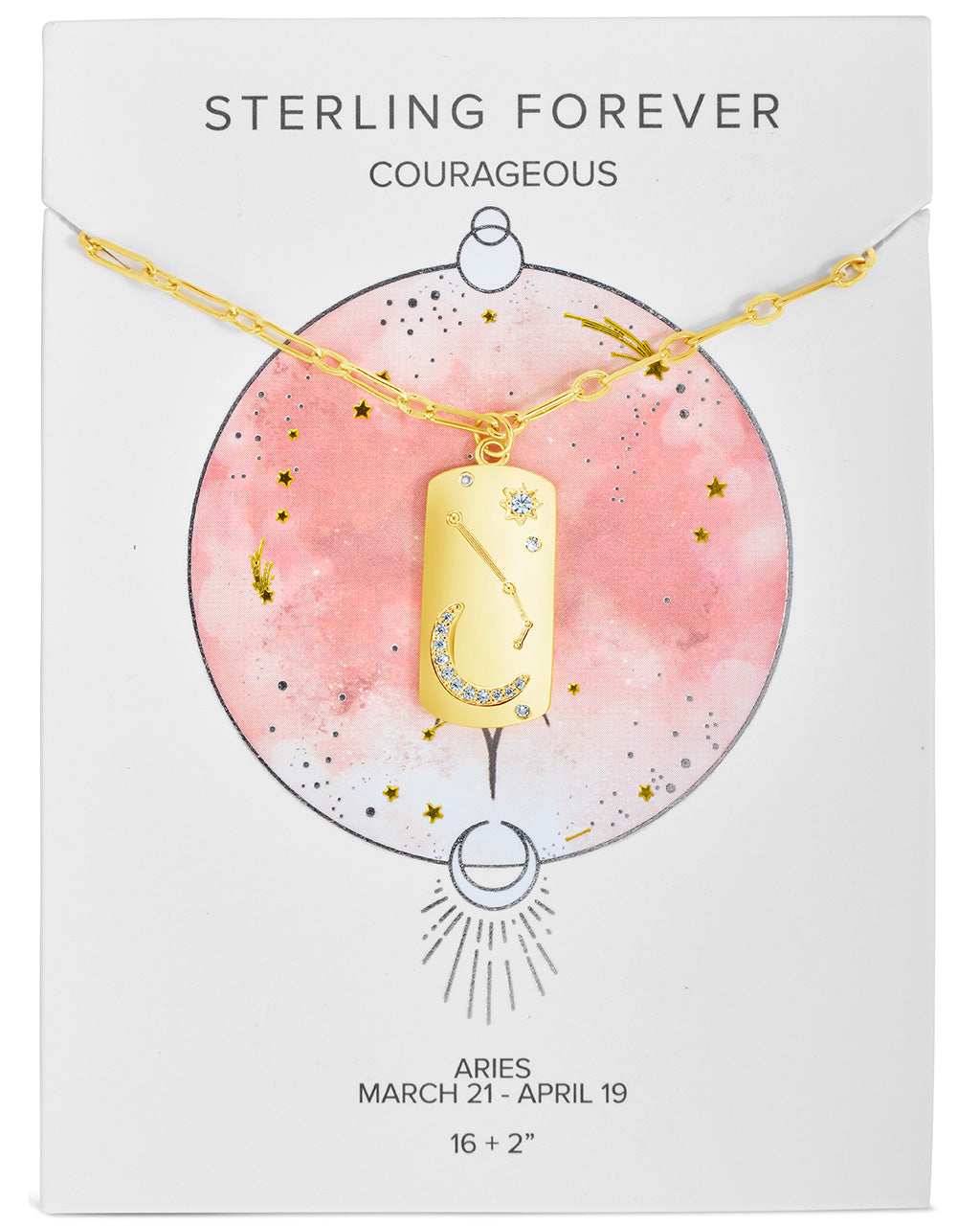 CZ Constellation Dog Tag Pendant Necklace