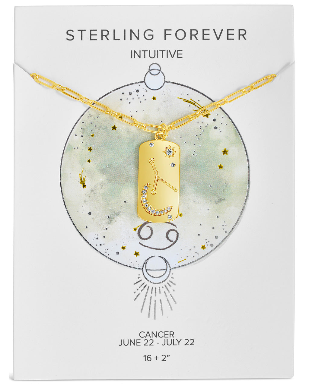 CZ Constellation Dog Tag Pendant Necklace