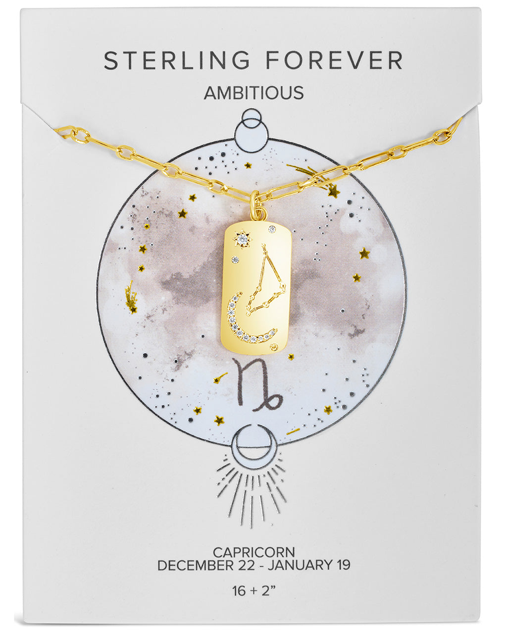 CZ Constellation Dog Tag Pendant Necklace