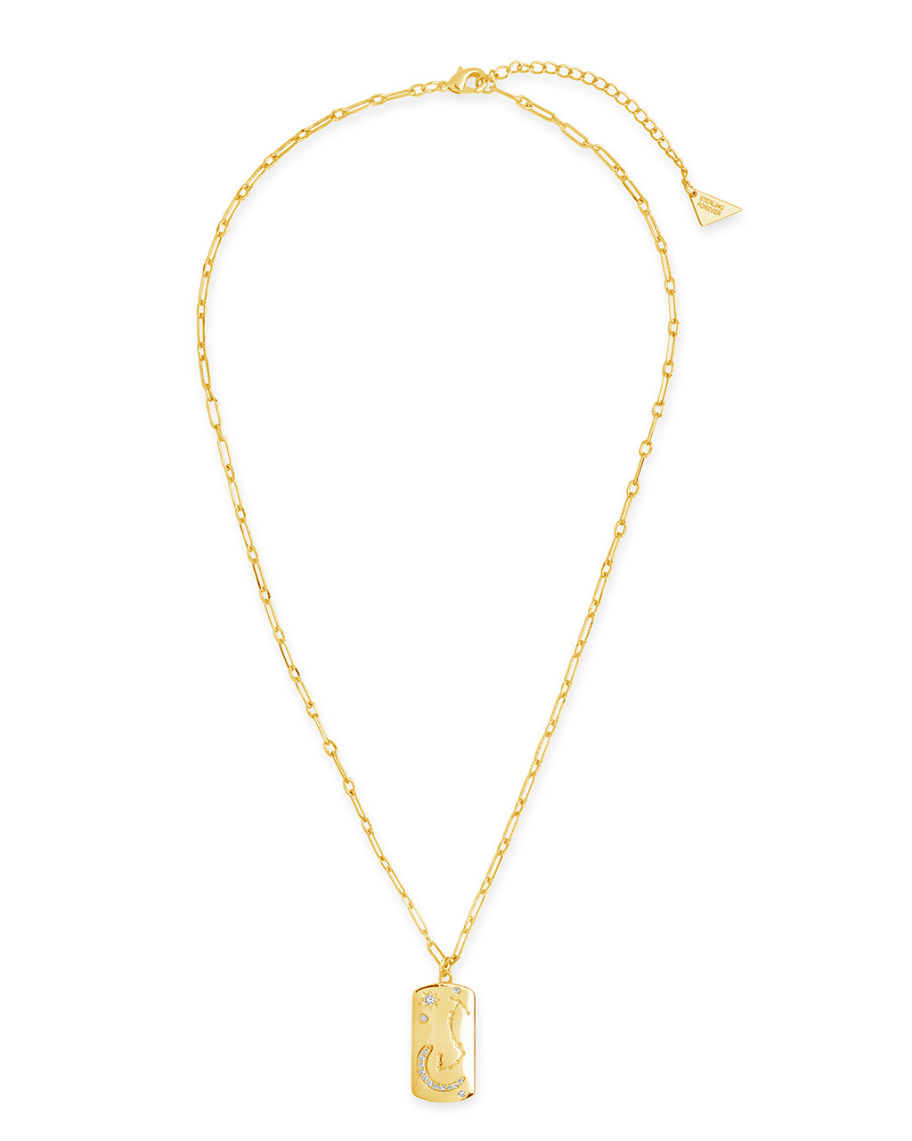 CZ Constellation Dog Tag Pendant Necklace