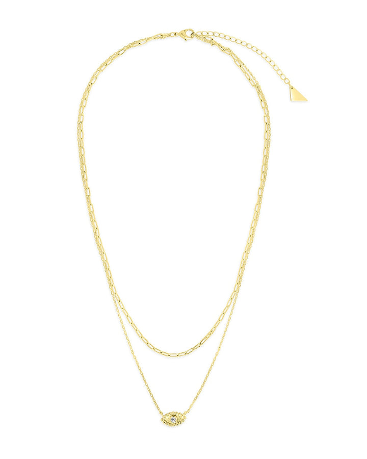 Maya CZ Evil Eye Layered Necklace