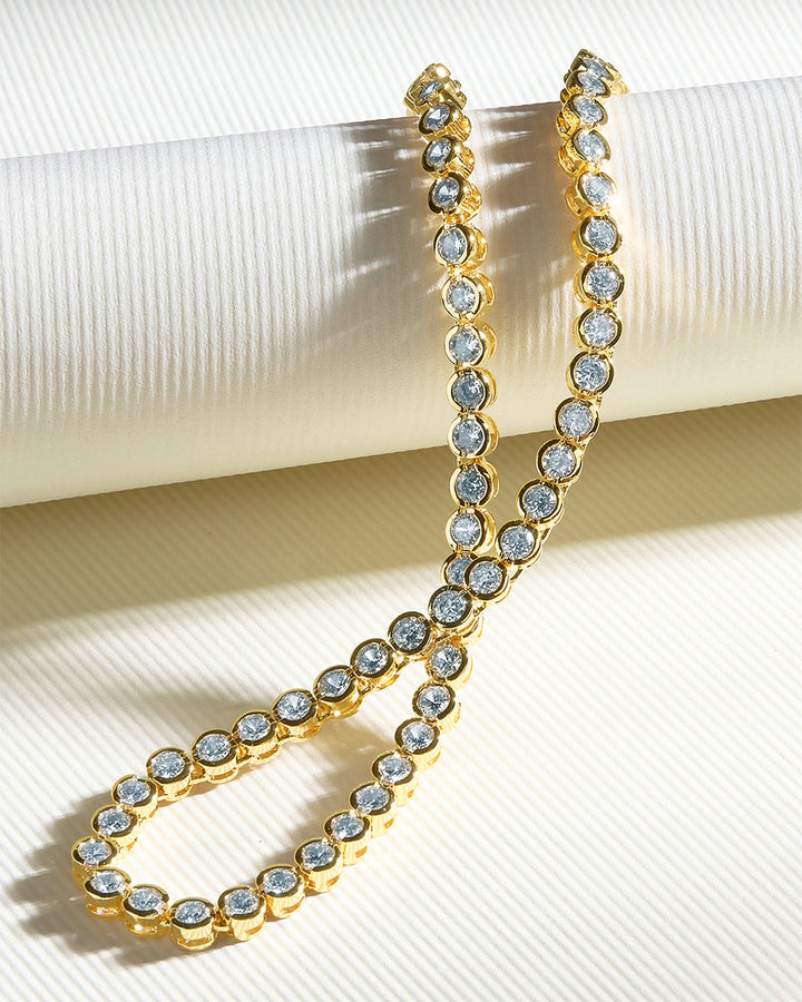 Helene Bezel CZ Tennis Necklace