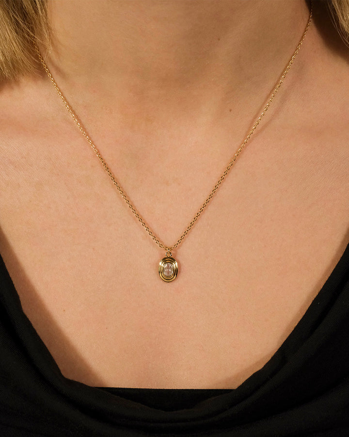 Betsy Oval CZ Pendant Necklace
