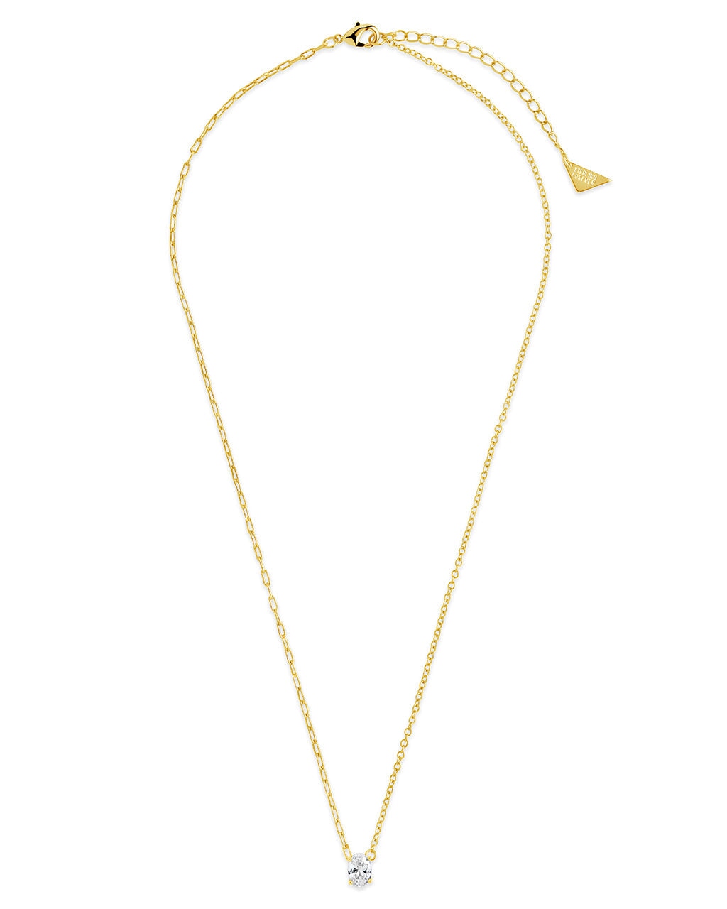 Sterling Silver Tracy CZ Teardrop Pendant Necklace