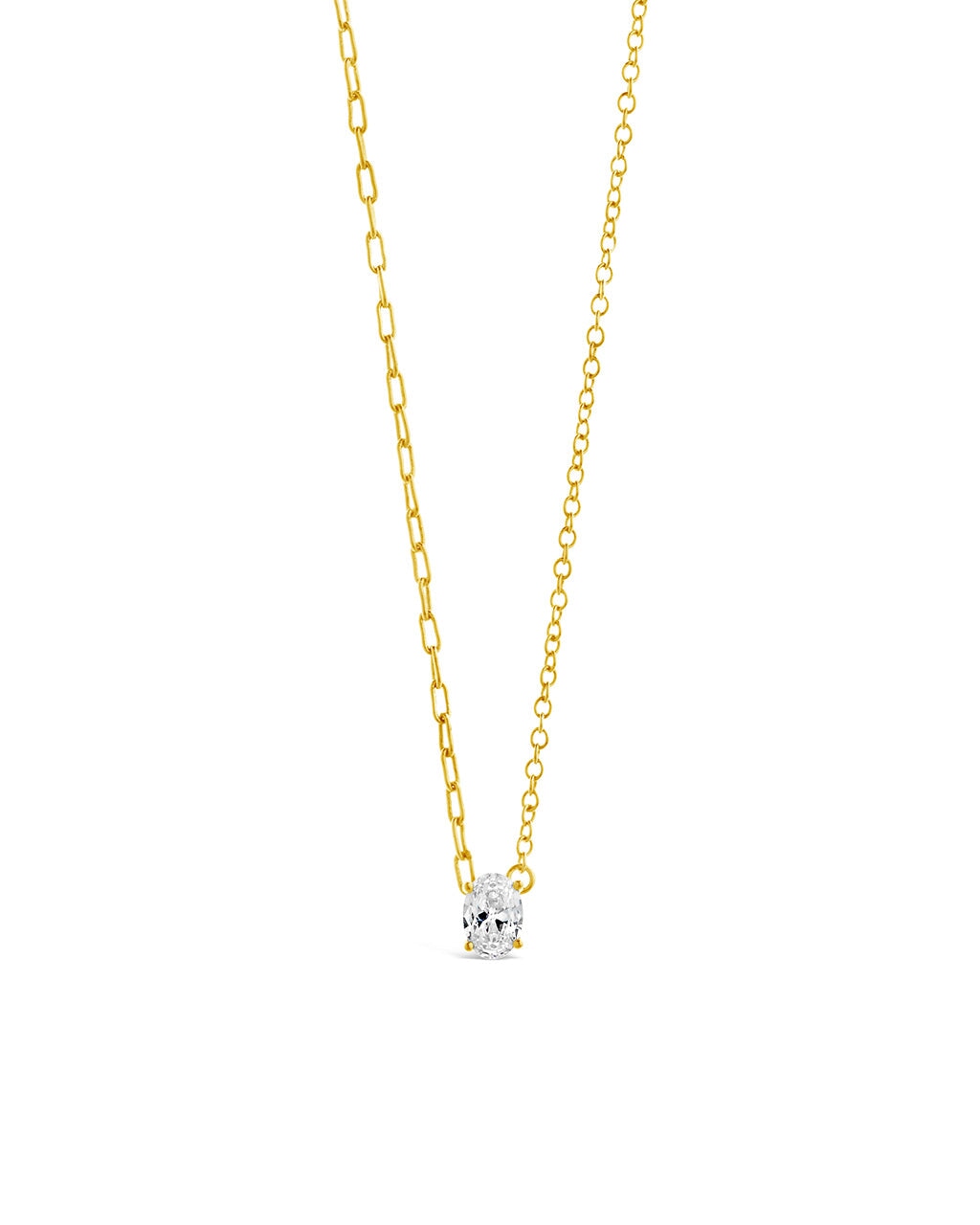 Sterling Silver Tracy CZ Teardrop Pendant Necklace