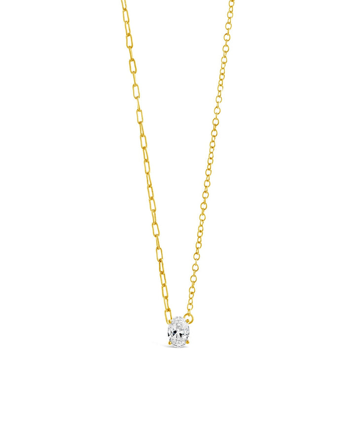 Sterling Silver Tracy CZ Teardrop Pendant Necklace