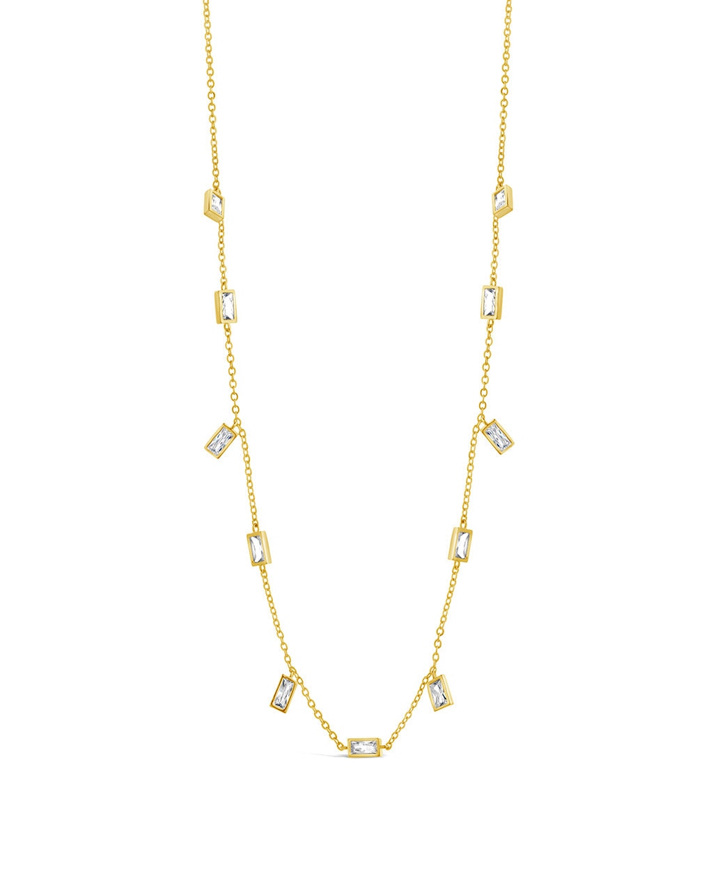 Tori Stationed Bezel CZ Charm Necklace