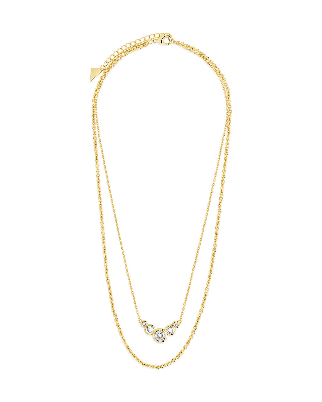 Eileen CZ Bezel Layered Chain Necklace