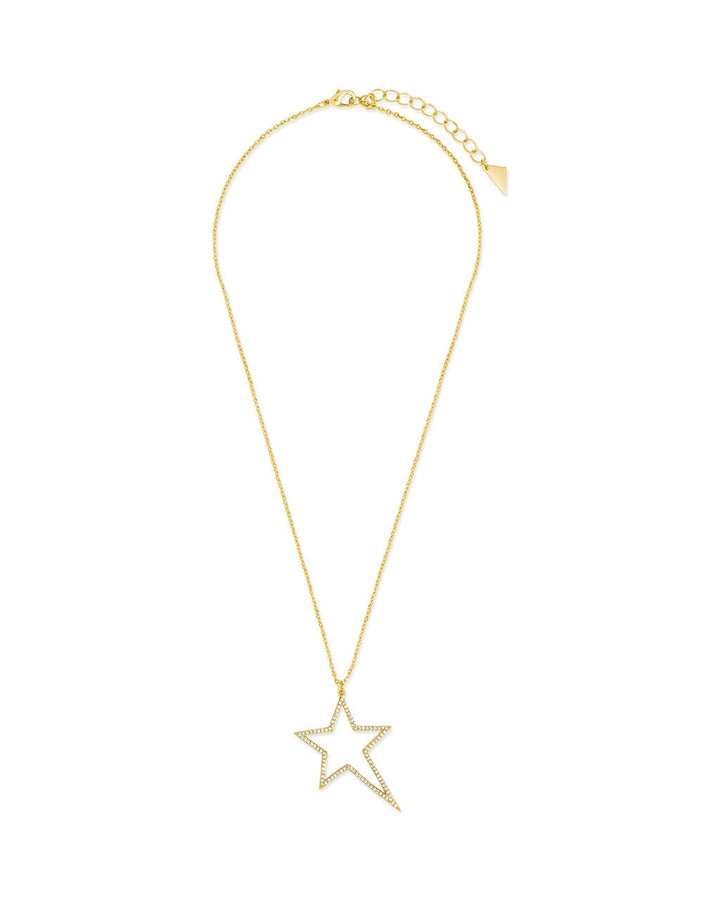 Statement CZ Star Outline Necklace