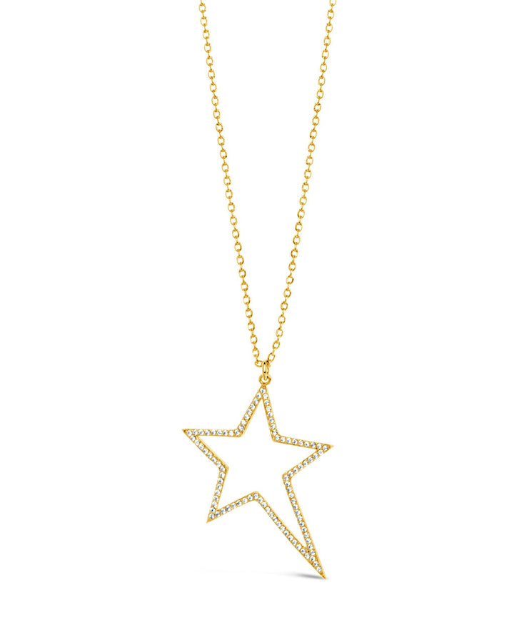 Statement CZ Star Outline Necklace